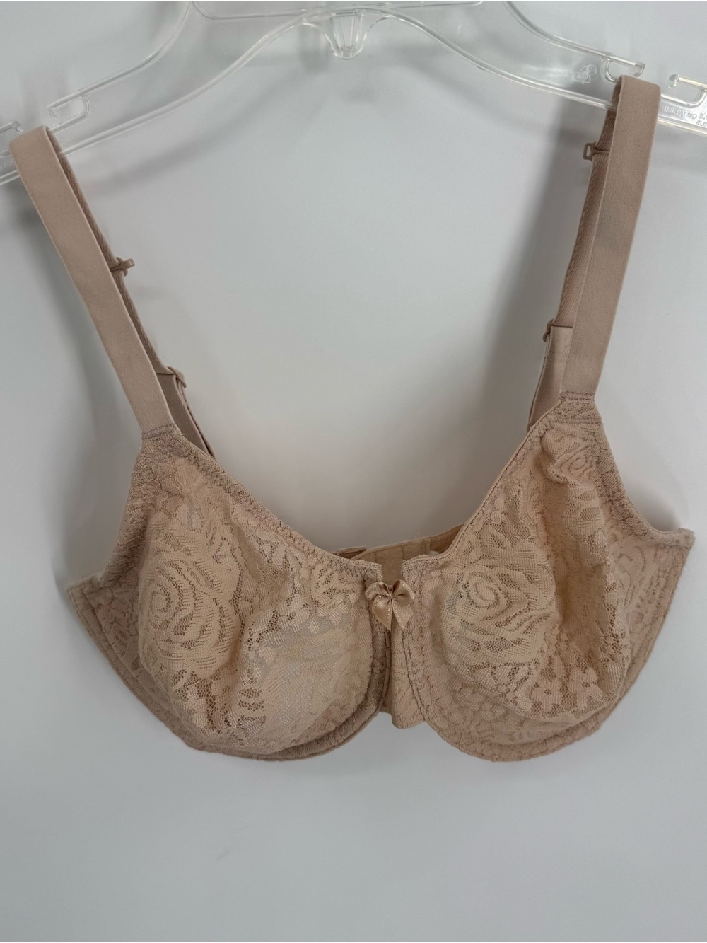 Wacoal 851205 Halo Lace Underwire Bra Beige Size 32DDD w/J-hook Back Closure - Picture 9 of 9